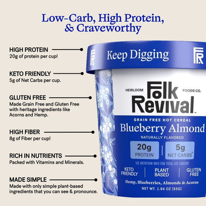 Blueberry Almond - Keto Instant 'Oatmeal'