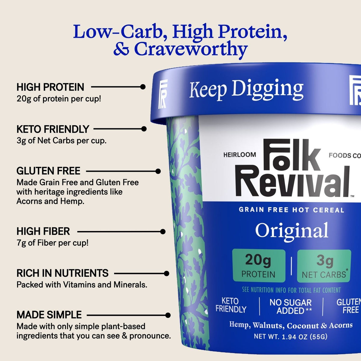 Original - Keto Instant 'Oatmeal'