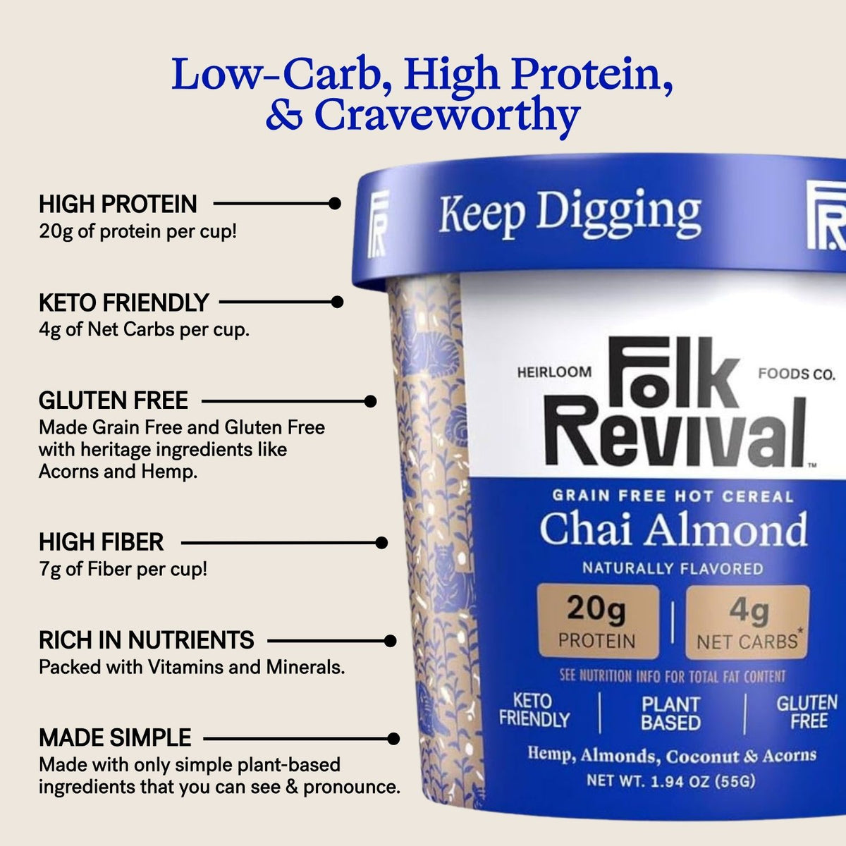 Chai Almond - Keto Instant 'Oatmeal'