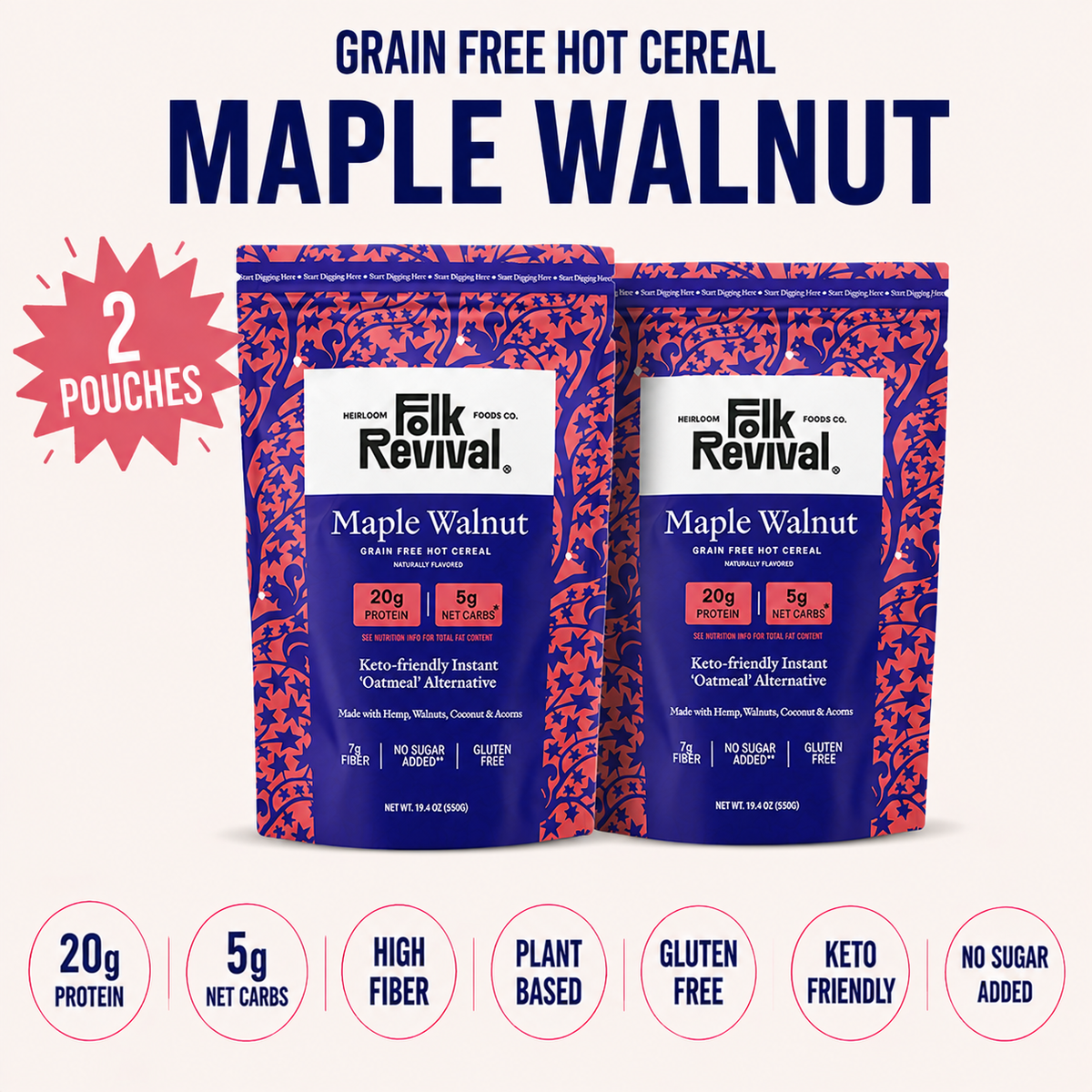 Maple Walnut - Keto Instant 'Oatmeal' Pouch