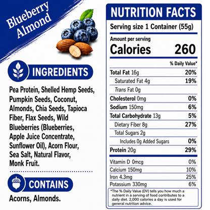 Blueberry Almond - Keto Instant 'Oatmeal'