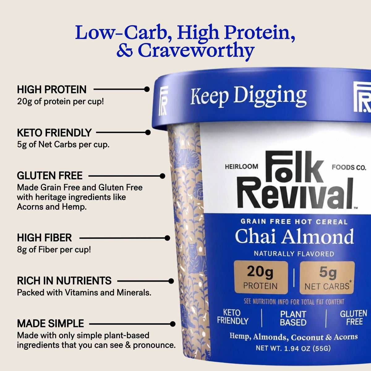 Chai Almond - Keto Instant 'Oatmeal'