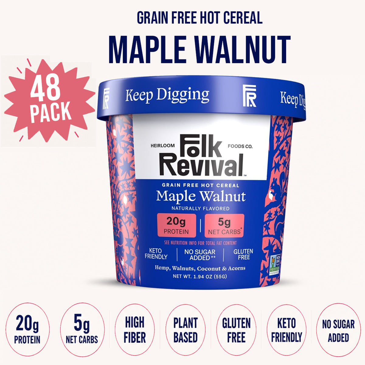 Maple Walnut - Keto Instant 'Oatmeal'