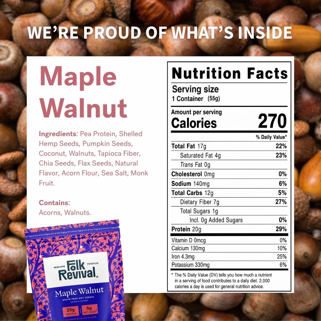 Maple Walnut - Keto Instant 'Oatmeal' Pouch