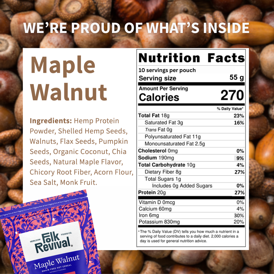 Maple Walnut - Keto Instant 'Oatmeal' Pouch